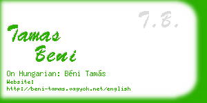 tamas beni business card