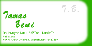 tamas beni business card